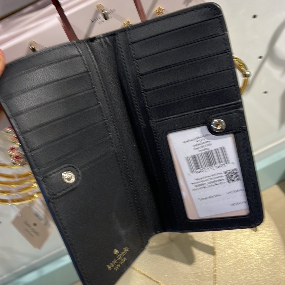 Kate Spade Dumpling Large Slim Bifold Wallet 
COLOR: Black - Picture 15 of 16